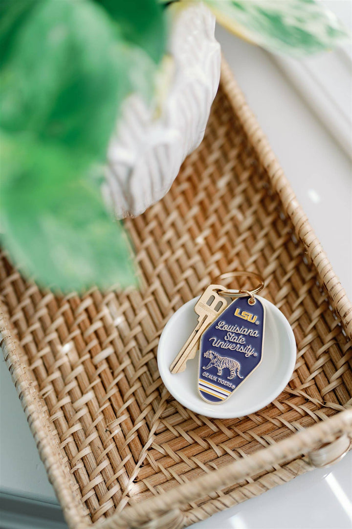 LSU Enamel Keychain
