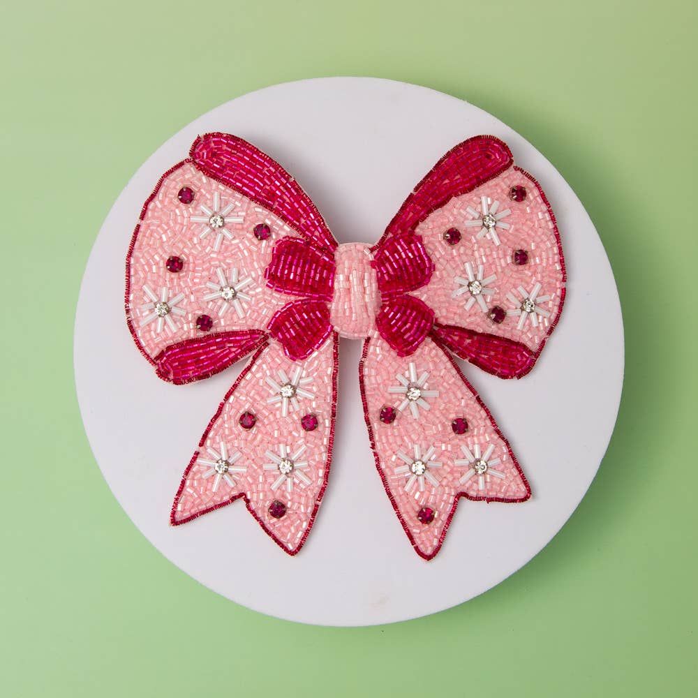 Frosted Sparkle Bow Barrette