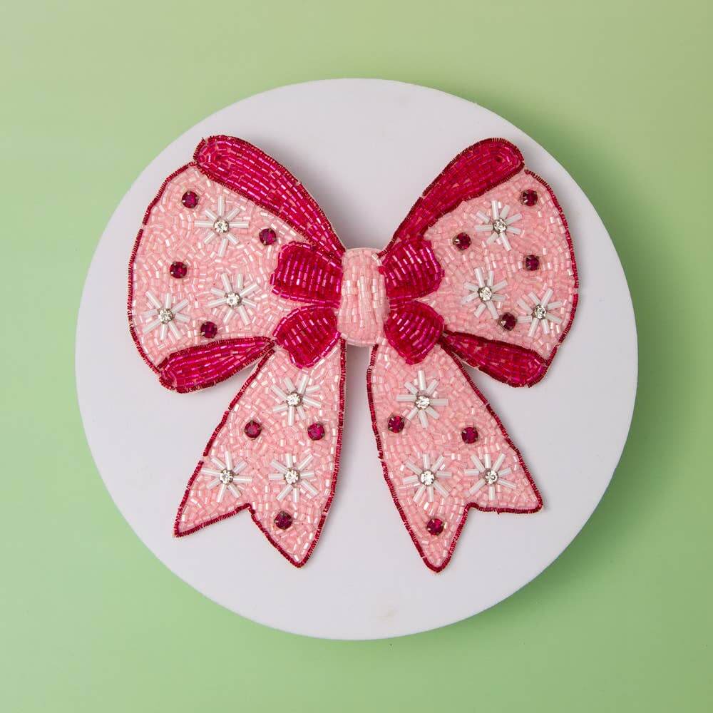 Frosted Sparkle Bow Barrette