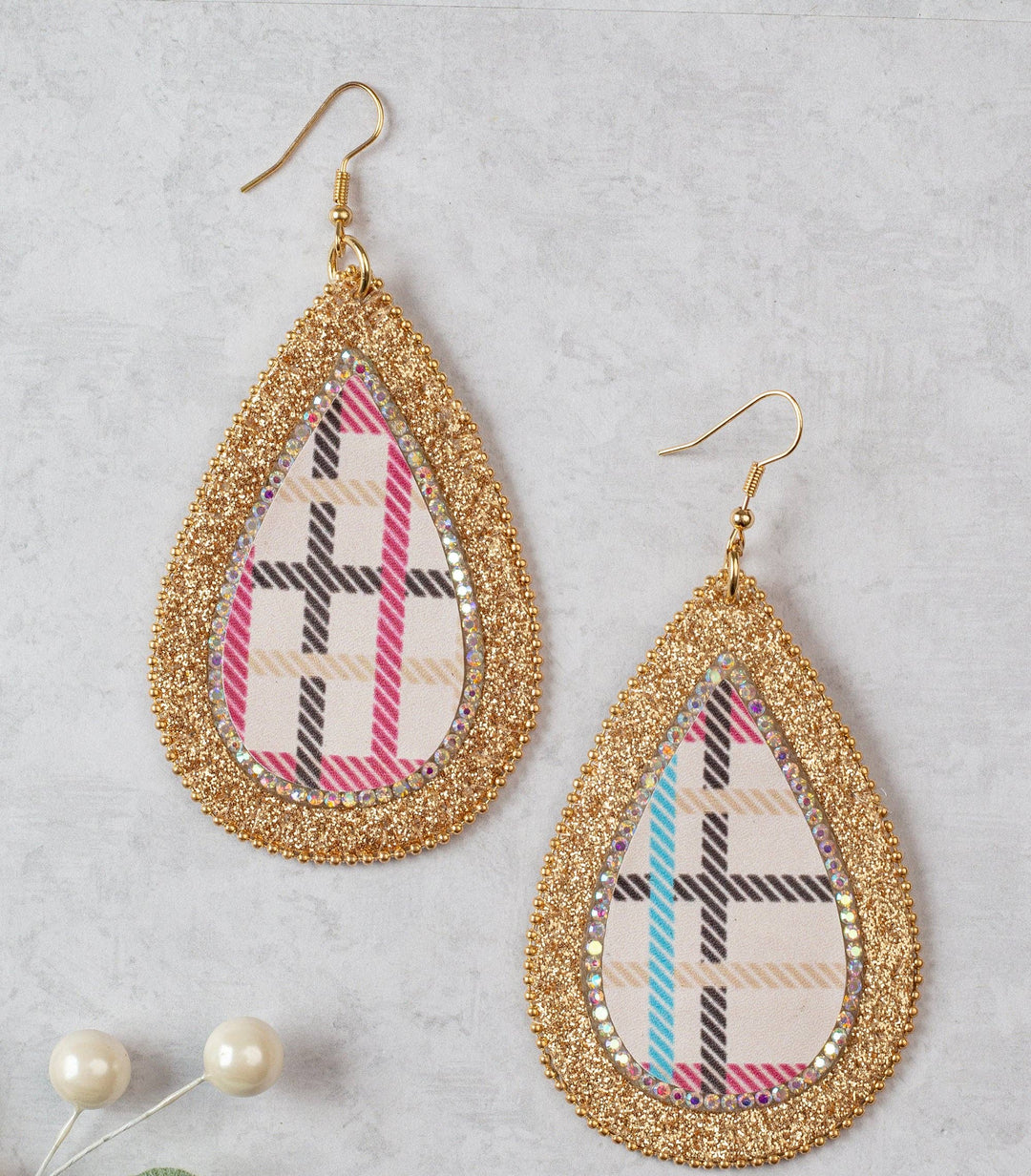 Checkmate Sparkle Drop Earrings