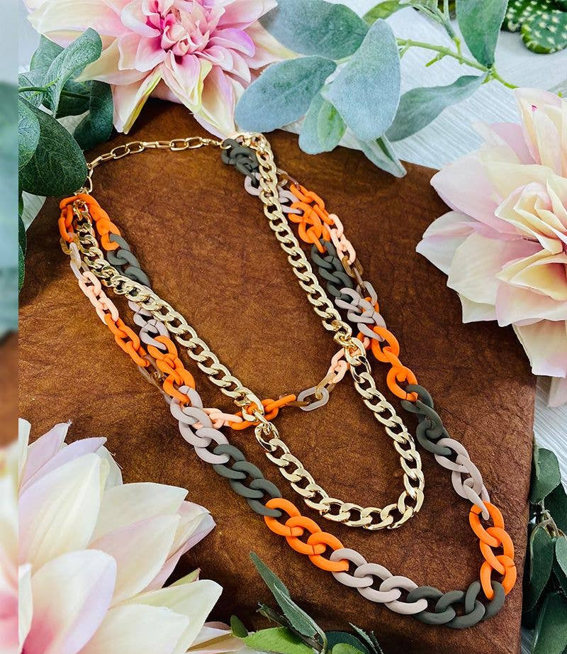 Fall Hues Chain Necklace