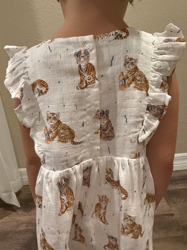 Kids Navy & Orange Tigers Game Day Dress