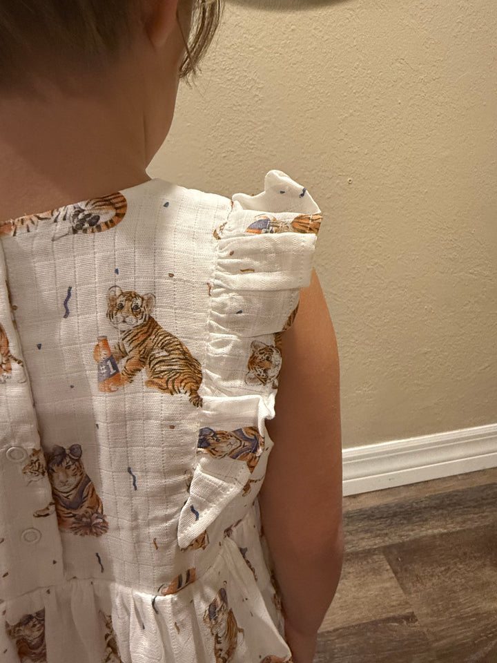 Kids Navy & Orange Tigers Game Day Dress