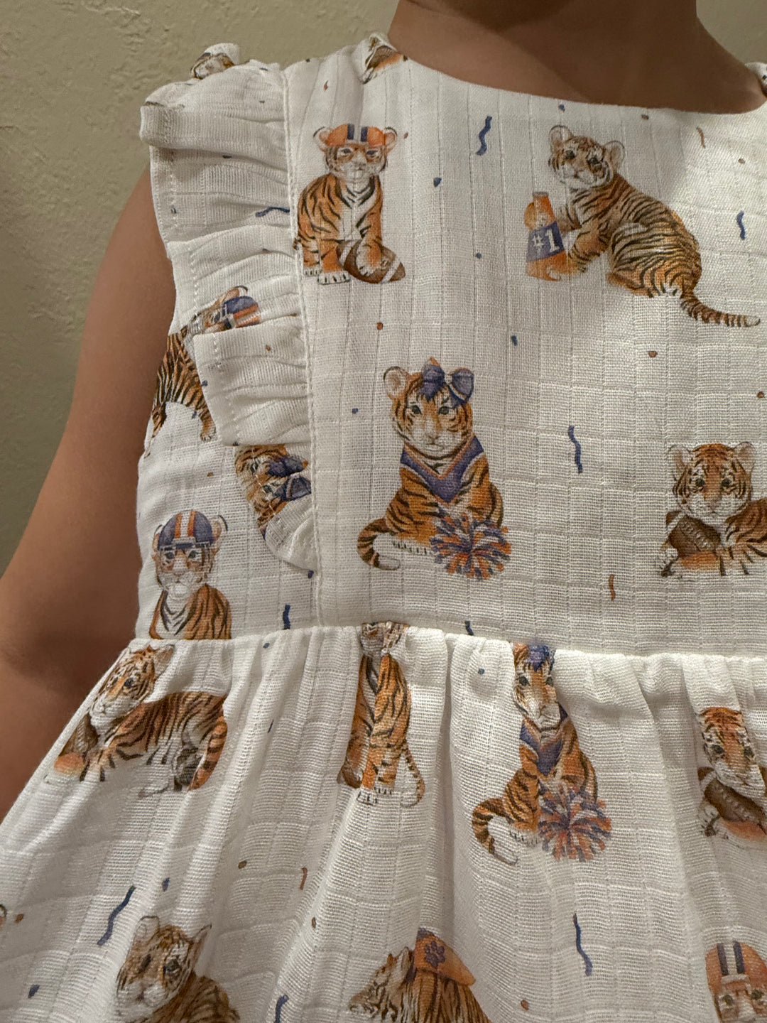 Kids Navy & Orange Tigers Game Day Dress