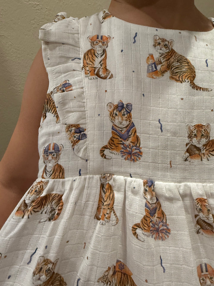 Kids Navy & Orange Tigers Game Day Dress