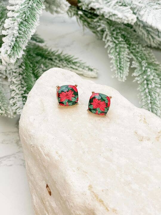 Poinsettia Perfection Studs