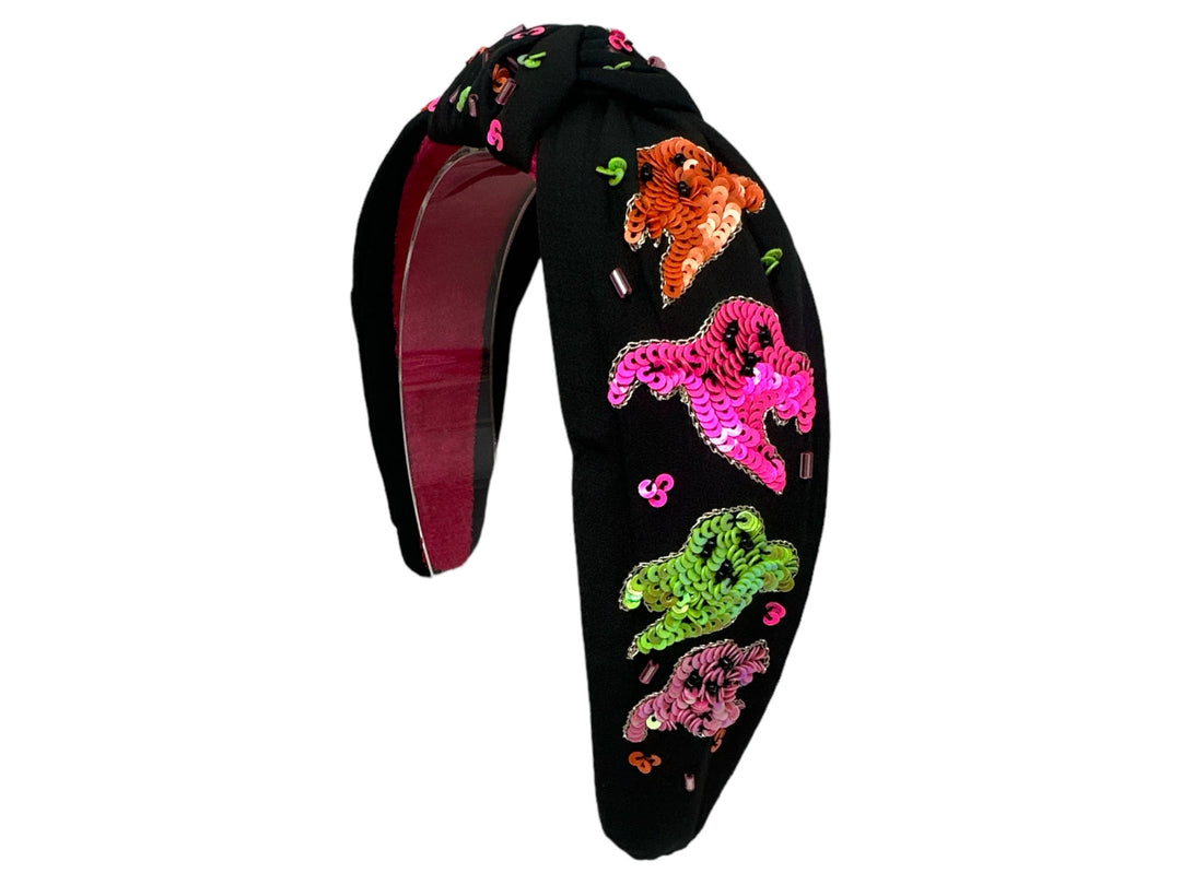 Boo-tiful Neon Ghost Sequin Headband