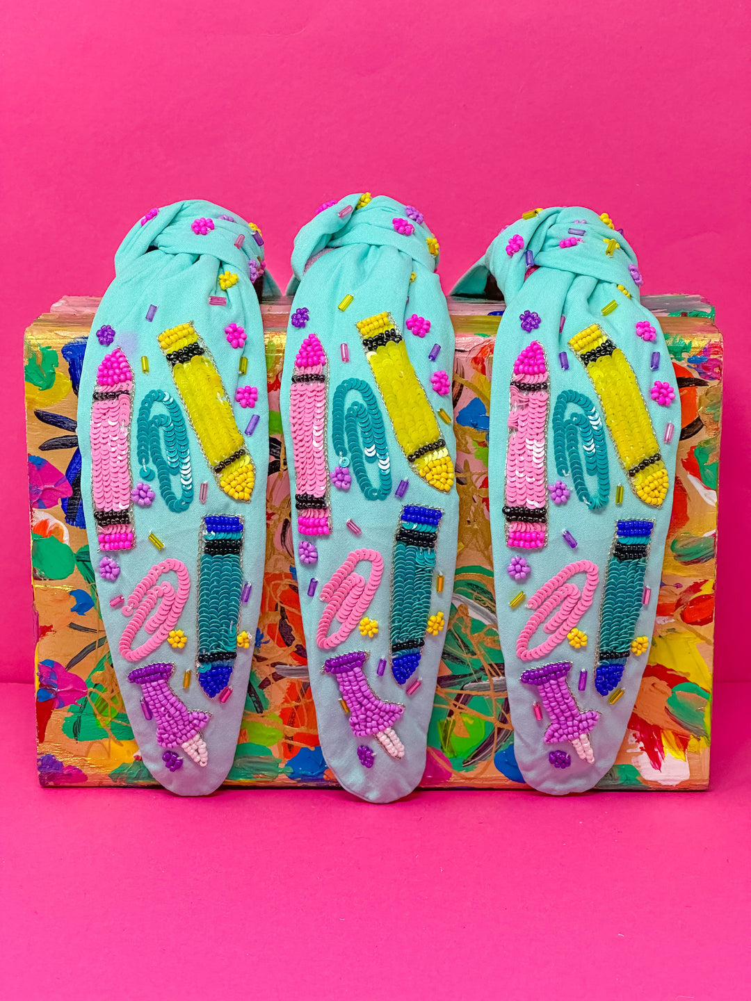 Sequin Paperclip & Pencil Teacher Headband