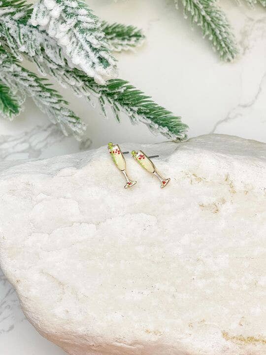 Holiday Cheer Champagne Studs