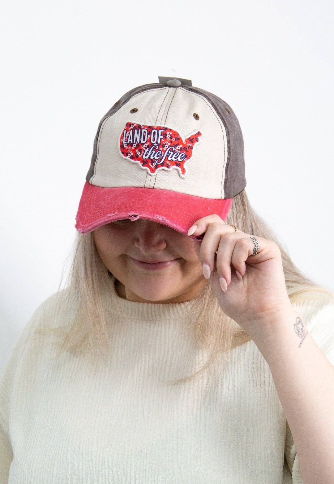 "Land of the Free" Patch Baseball Cap - Lolo Viv Boutique