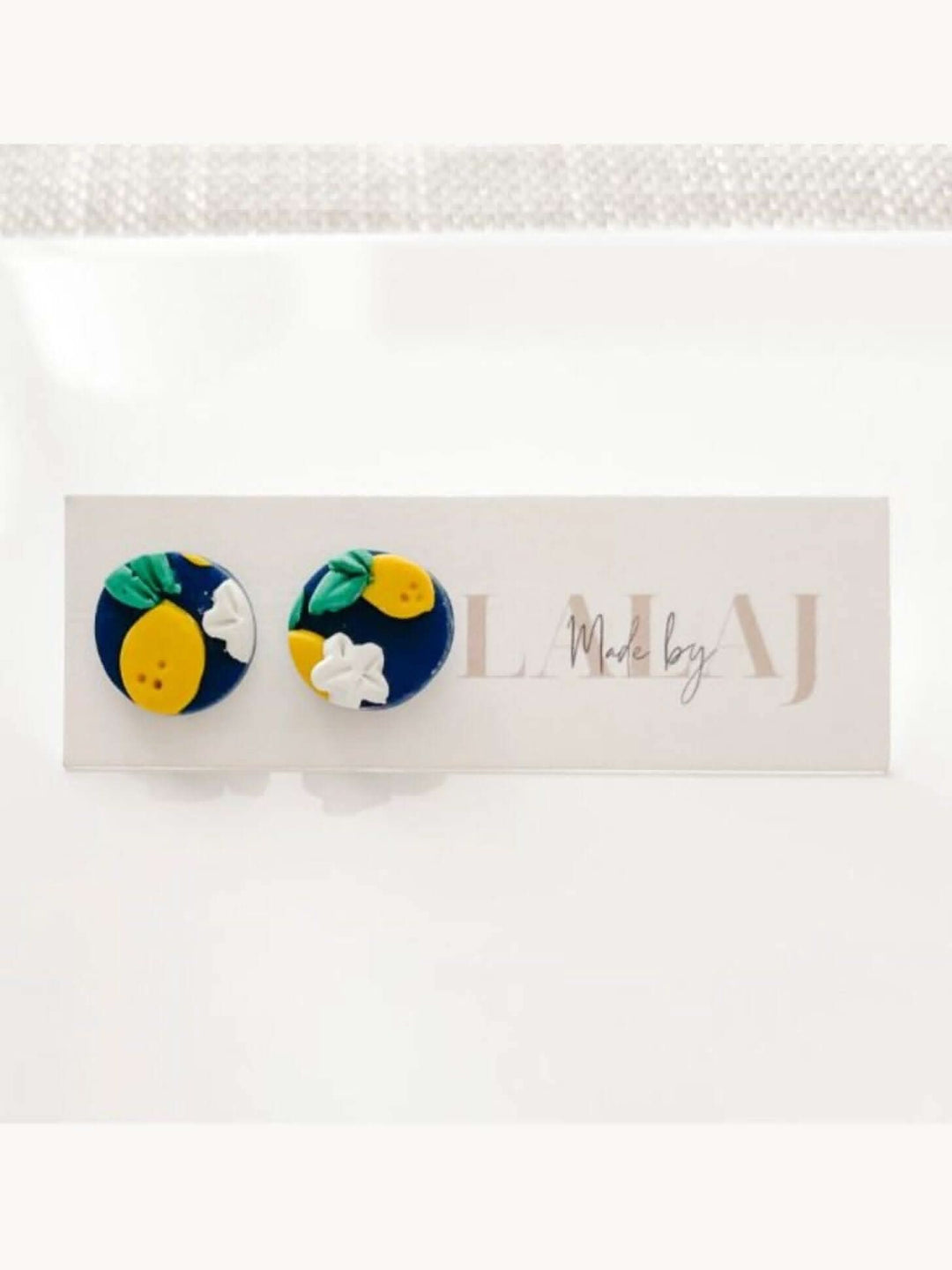 Lemon Fruit Handmade Clay Stud Earrings - Lolo Viv Boutique