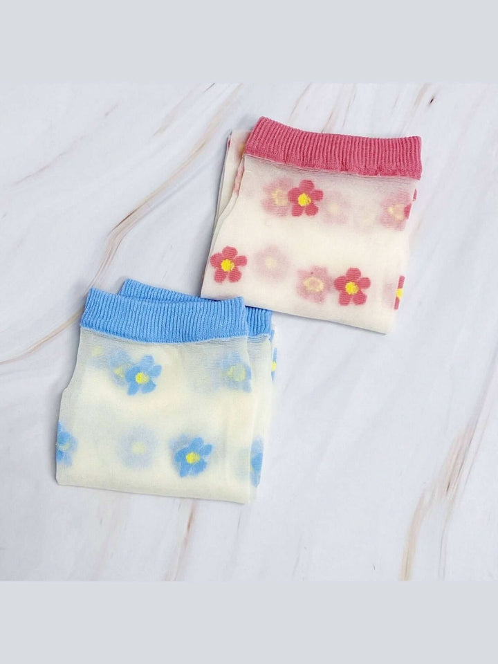 Mini Flower Sheer Socks Set Of 2 Pairs - Lolo Viv Boutique