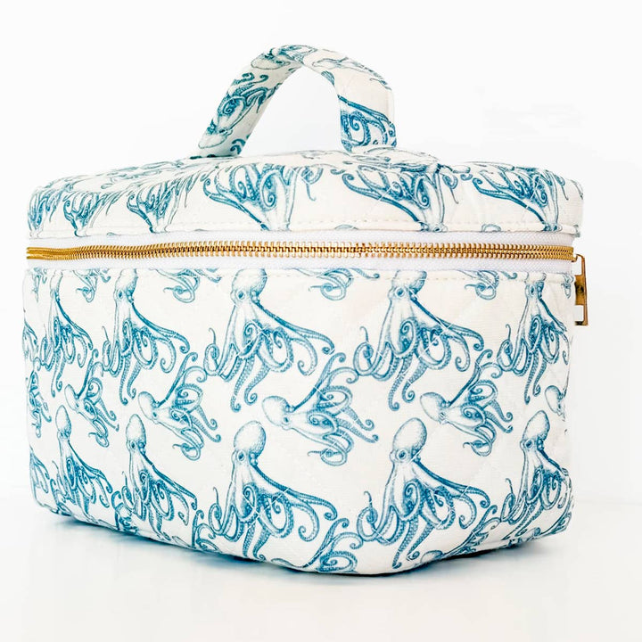 Octupus Pattern Quilted Duffle and Cosmetic Bag - Lolo Viv Boutique