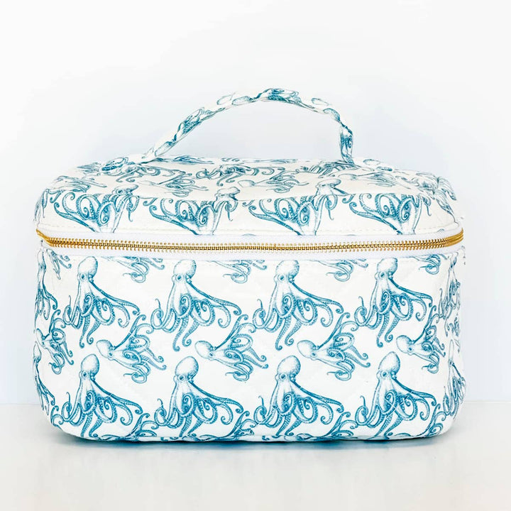 Octupus Pattern Quilted Duffle and Cosmetic Bag - Lolo Viv Boutique
