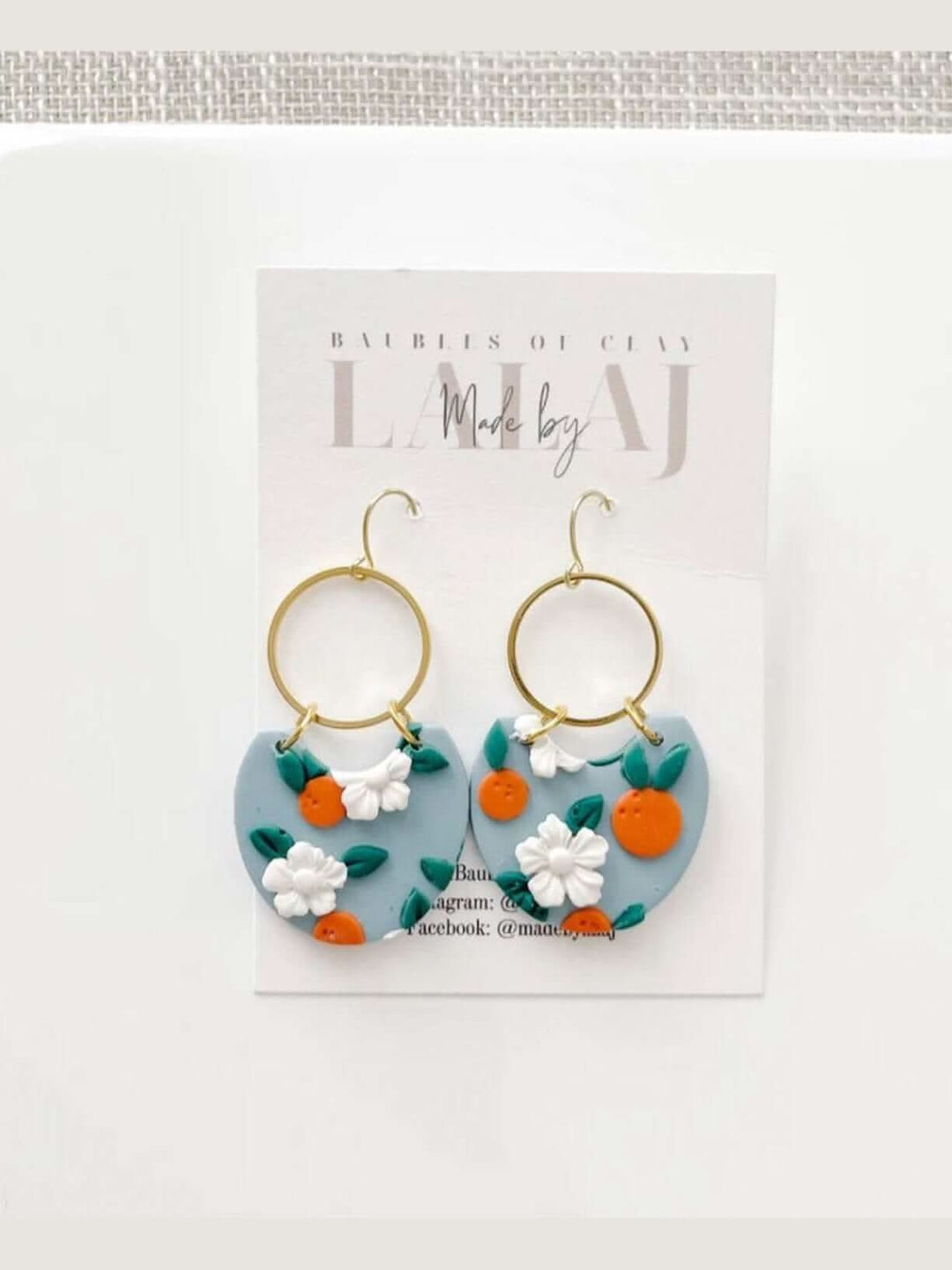 Orange Fruit Handmade Clay Dangle Earrings - Lolo Viv Boutique