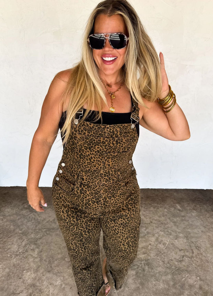 *PREORDER* Cheetah Crop Wide - Leg Overalls - Reg & Curvy - Lolo Viv Boutique