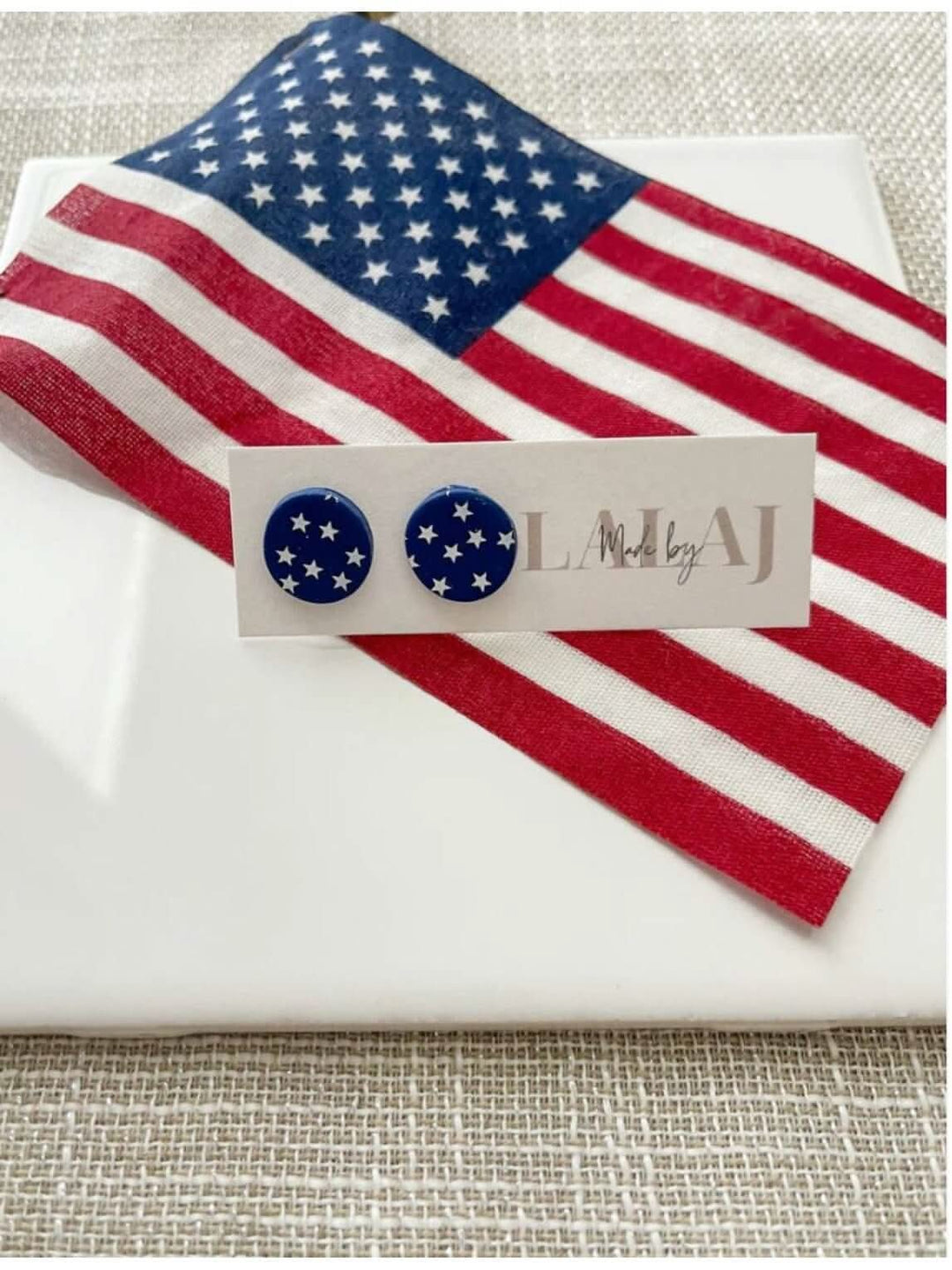Star Printed Handmade Clay Circle Earrings - Lolo Viv Boutique