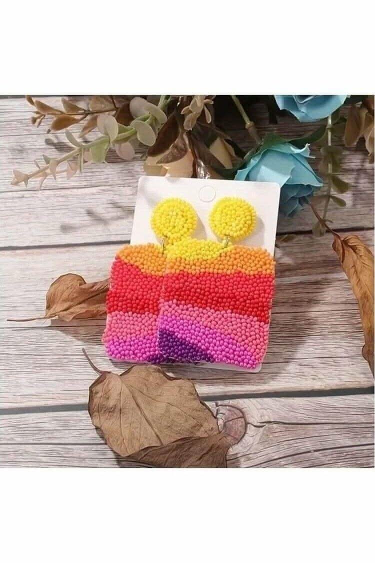 Beaded Sunset Earrings - Lolo Viv Boutique