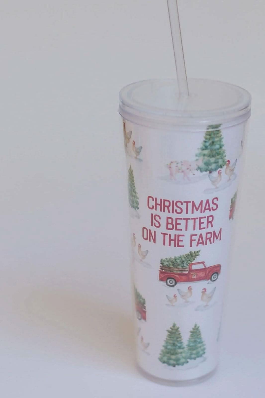 Christmas is Better on the Farm Tumbler with Straw - Lolo Viv Boutique