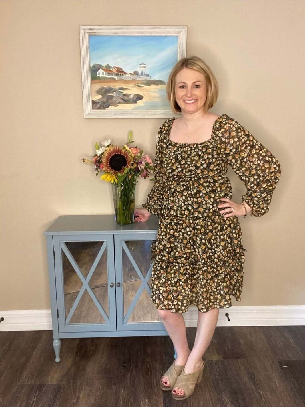 Fall Petal Cascade Dress Reg & Curvy - Lolo Viv Boutique