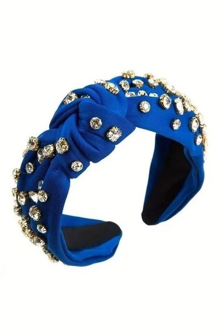 Game Day Blue Rhinestone Headband - Lolo Viv Boutique