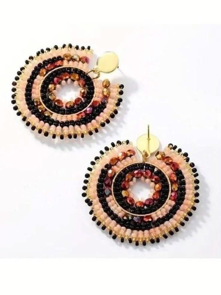 Hollow Beaded Earrings - Lolo Viv Boutique