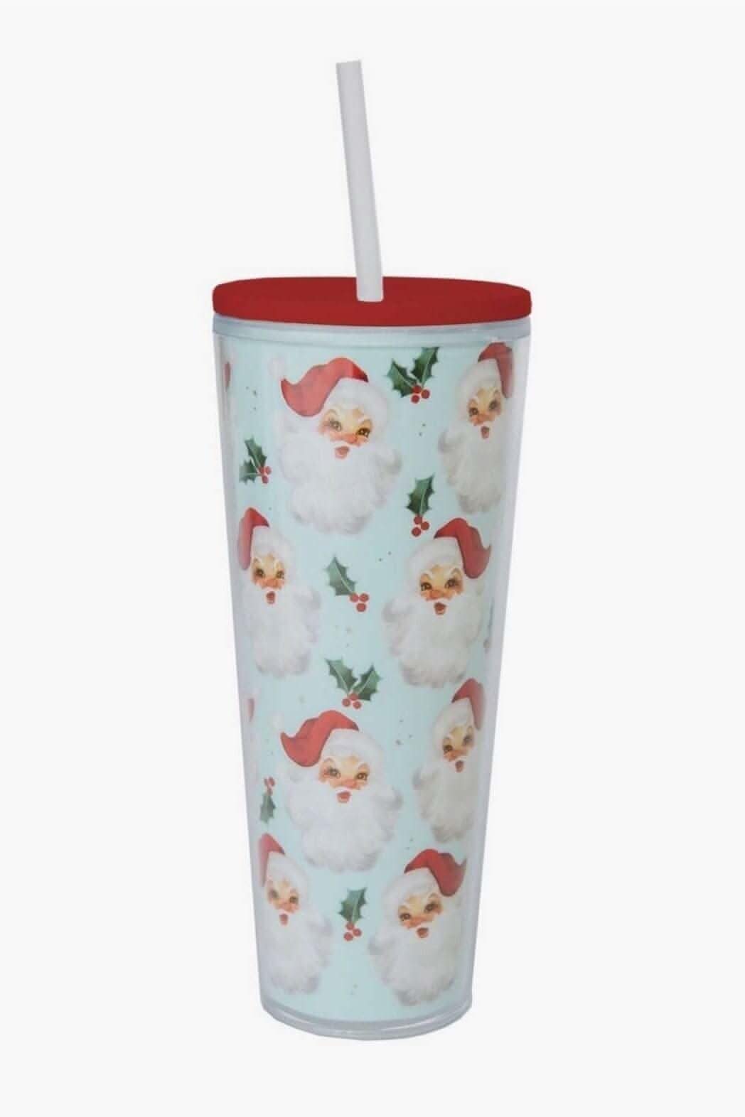 Santa Tumbler with Straw - Lolo Viv Boutique