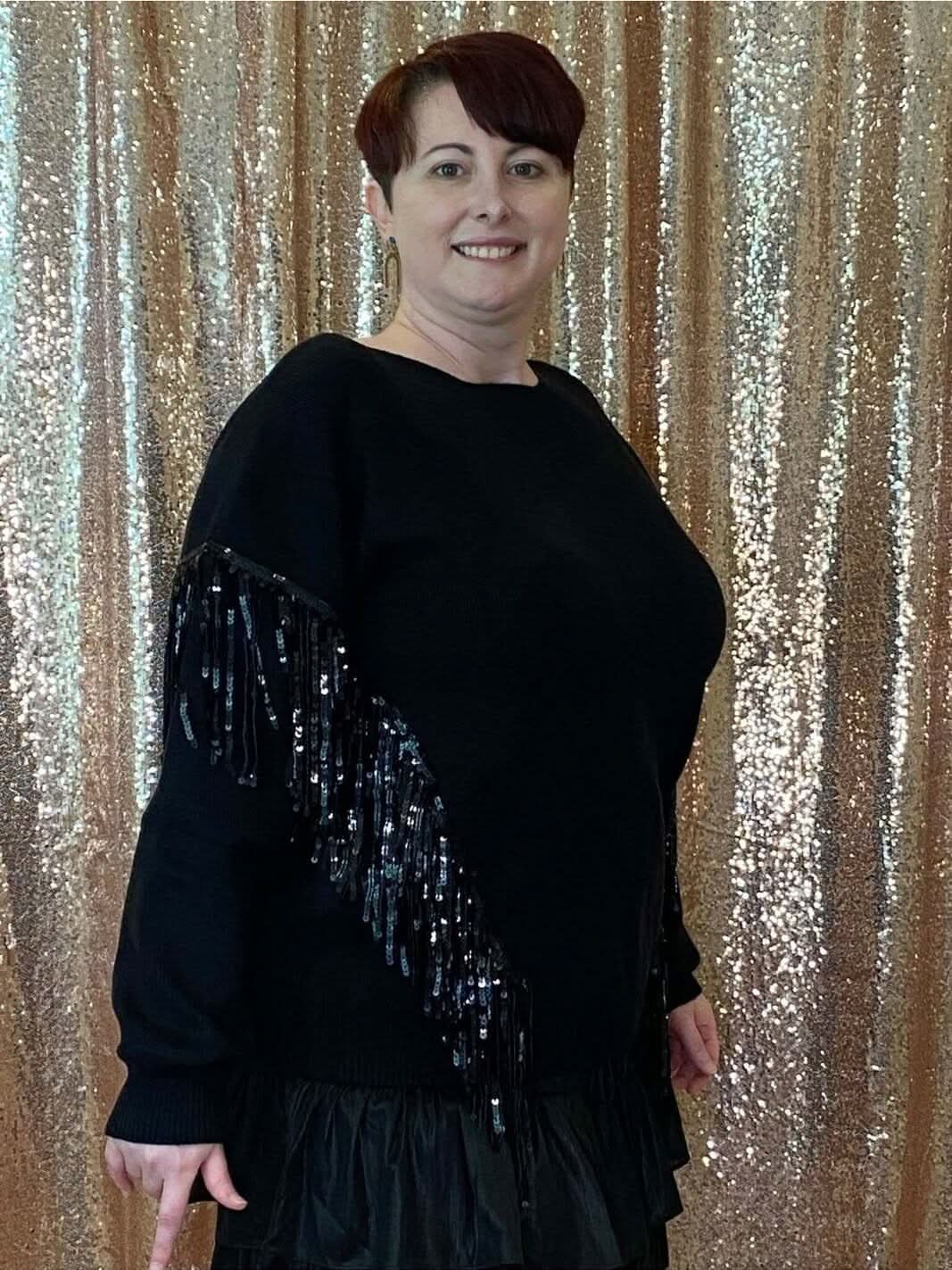 Shimmer Fringe Sweater - Lolo Viv Boutique