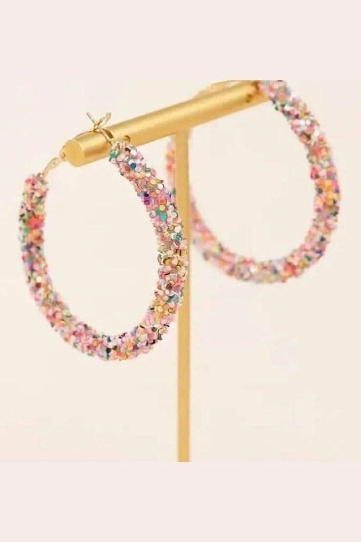 Sparkly Hoops - Lolo Viv Boutique