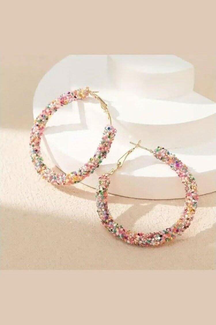 Sparkly Hoops - Lolo Viv Boutique