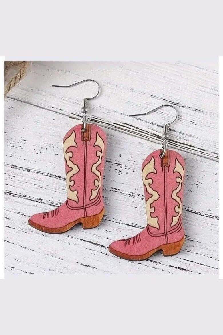 Wooden Cowgirl Earrings - Lolo Viv Boutique