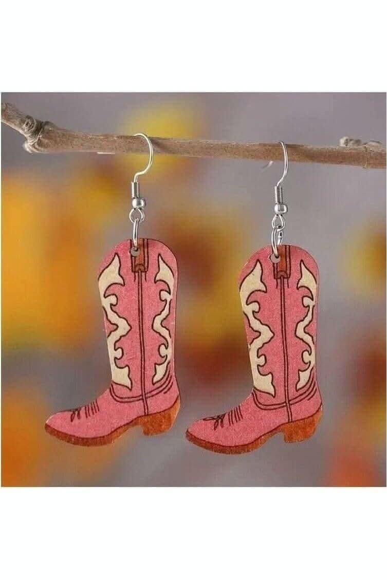 Wooden Cowgirl Earrings - Lolo Viv Boutique