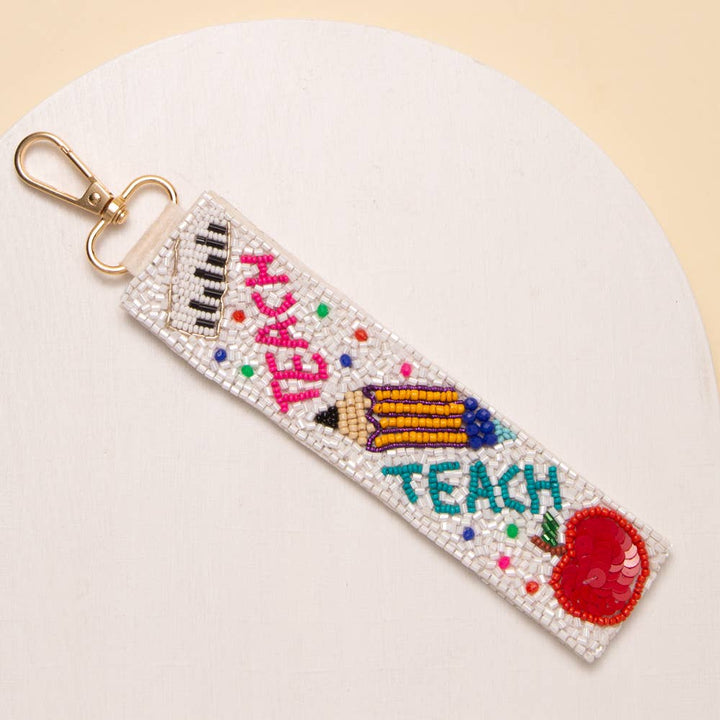 Teach & Shine Beaded Wristlet Keychain