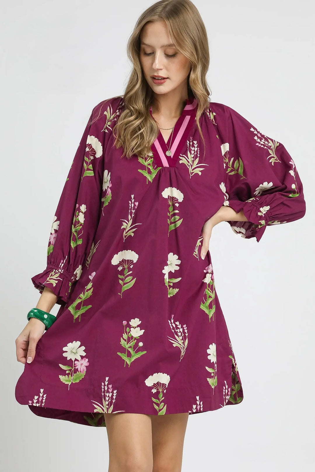 Plum Meadow Embroidered Dress - Reg & Curvy