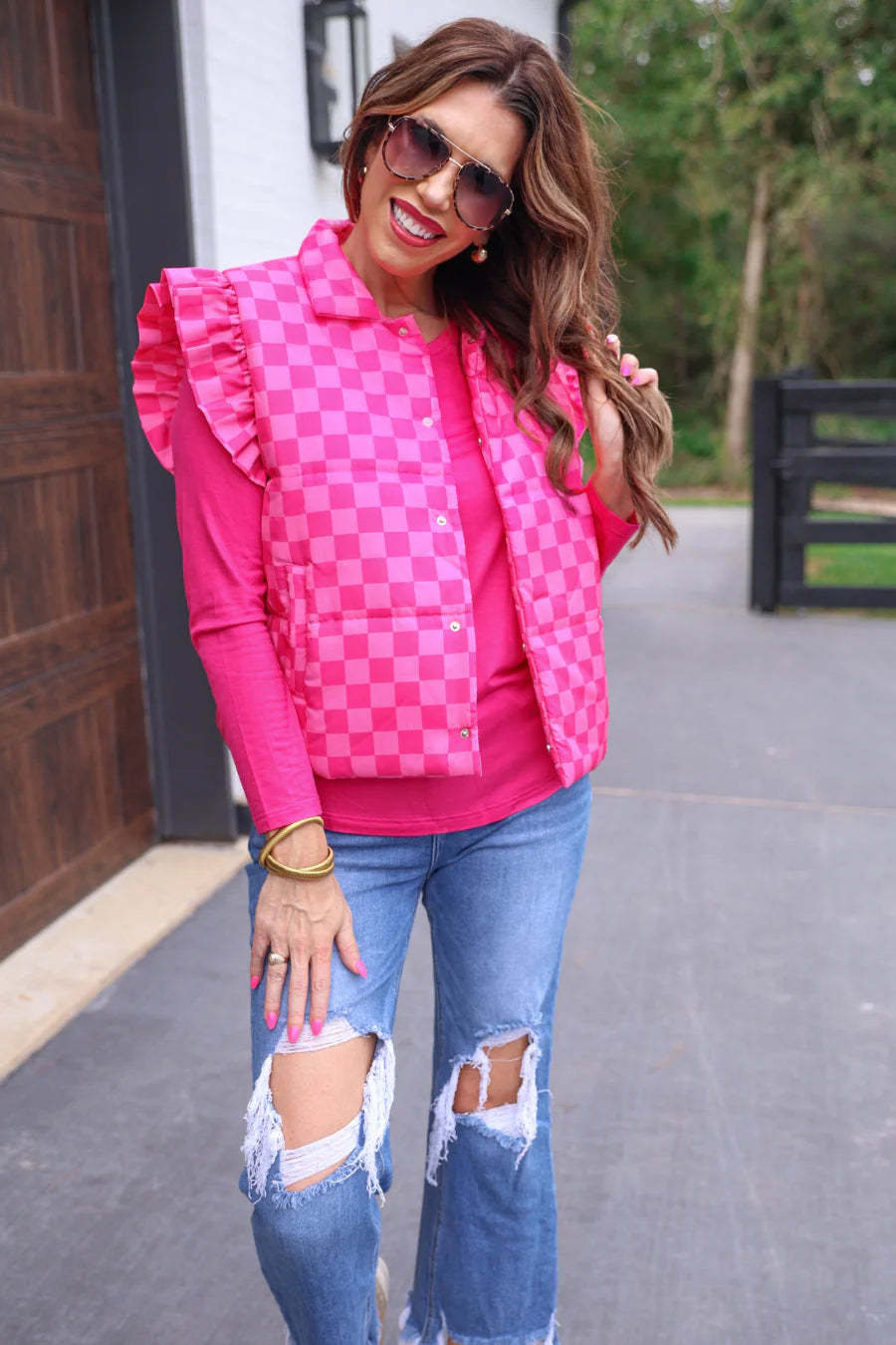 Pink Pop Ruffle Vest - Reg & Curvy