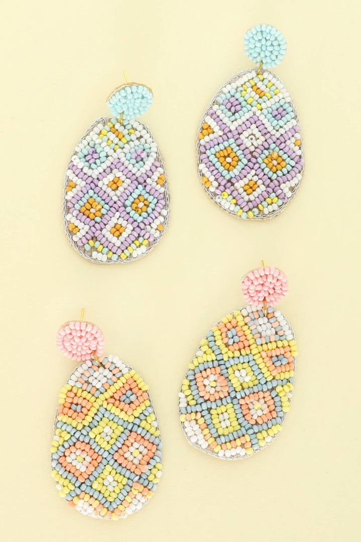 Mint Mosaic Easter Egg Earrings