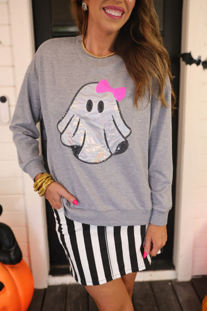 *PREORDER* Glitter Ghost Glam Pullover - Reg & Curvy