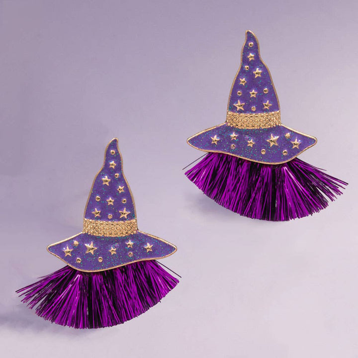 Spellbound Fringe Witch Hat Earrings