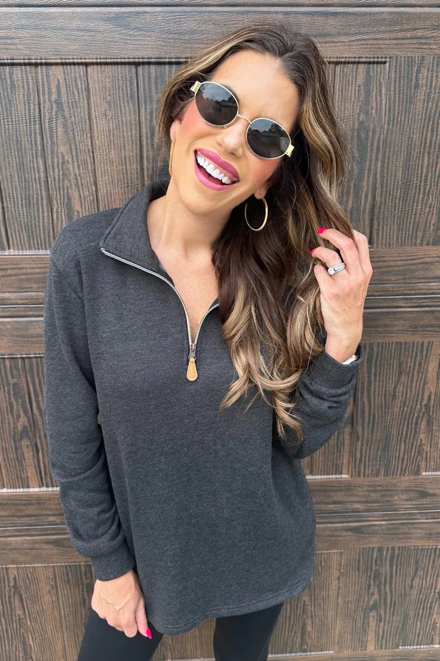 Black Zip Pullover - Reg & Curvy