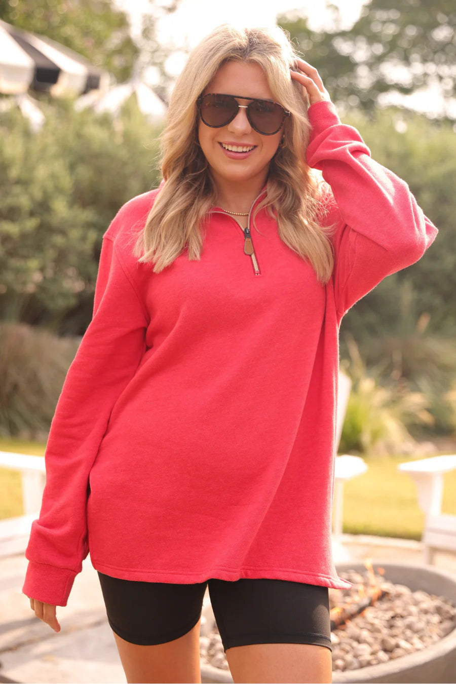 PREORDER Red Zip Pullover - Cozy & Stylish