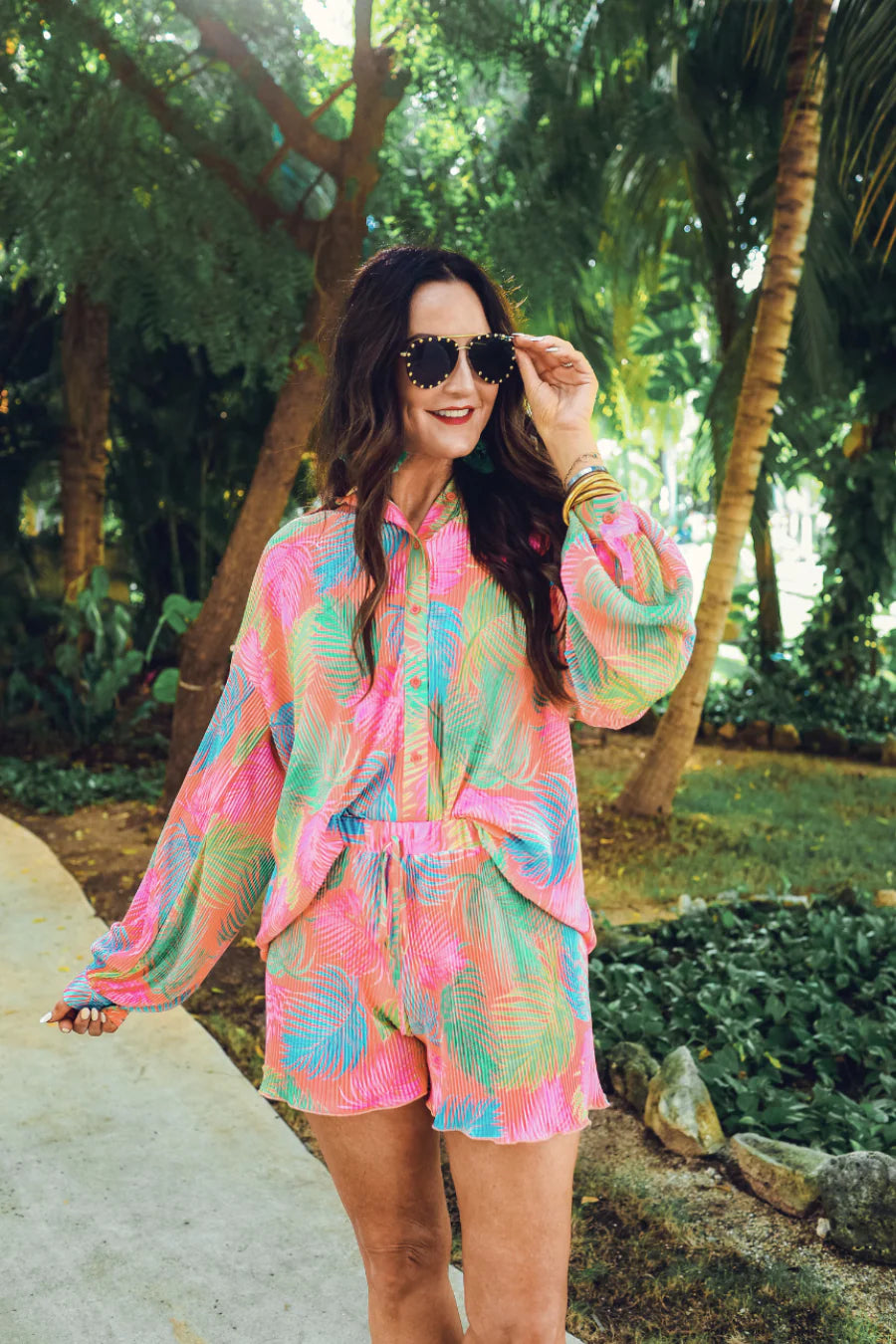 Palm Springs Punch Pleated Set - Reg & Curvy