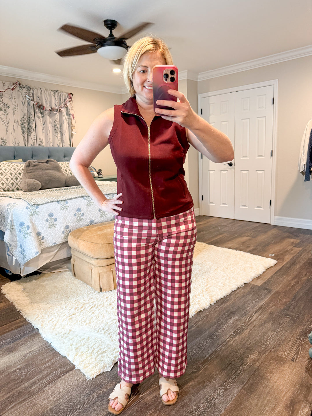 Main Street Maroon Zip Vest