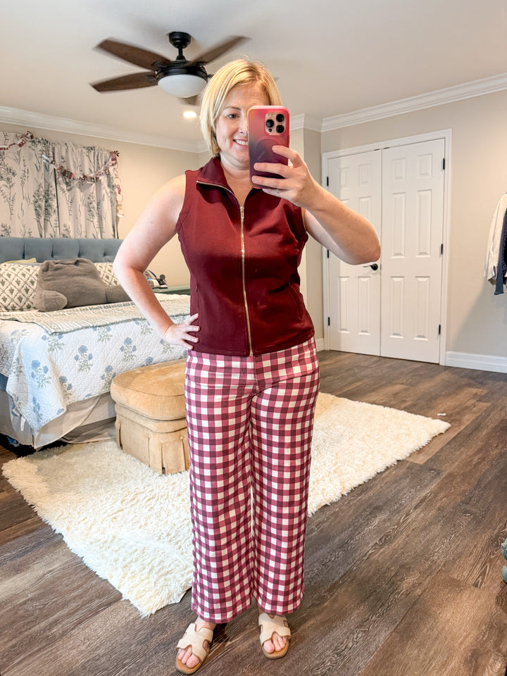 Main Street Maroon Zip Vest