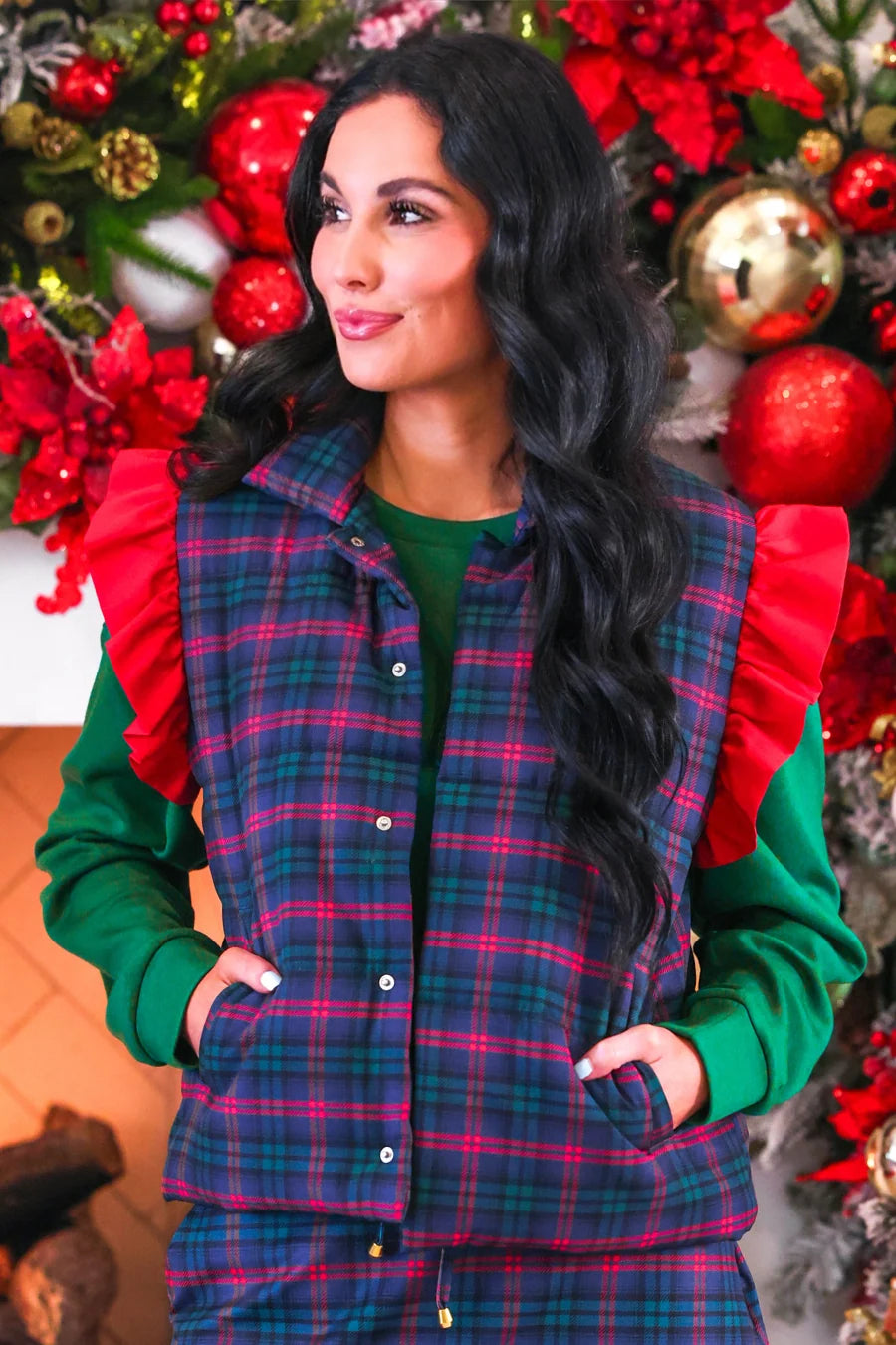 *PREORDER* Tartan Tidings Ruffle Vest - Reg & Curvy