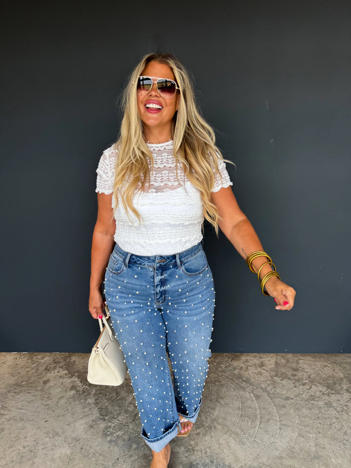 *PREORDER* Pearl Crop Jeans- Reg & Curvy