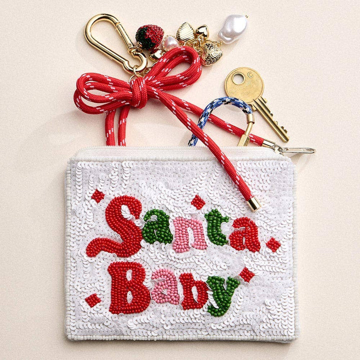 Santa Baby Beaded Coin Purse