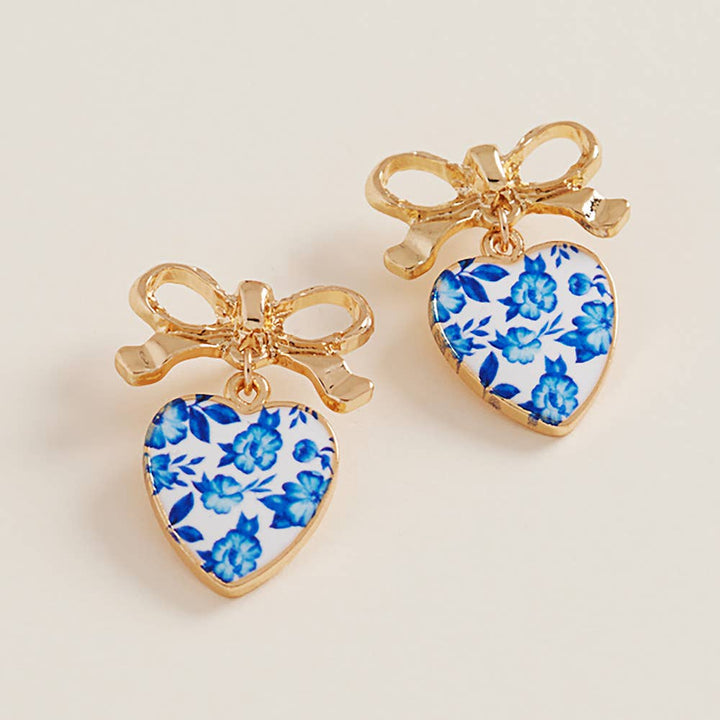 Blue Blossom Bow Earrings