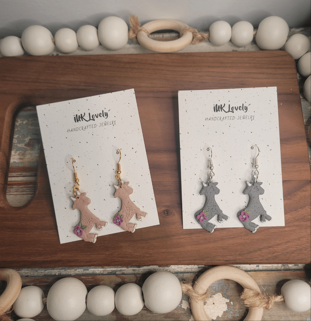 Flower Goat Earrings