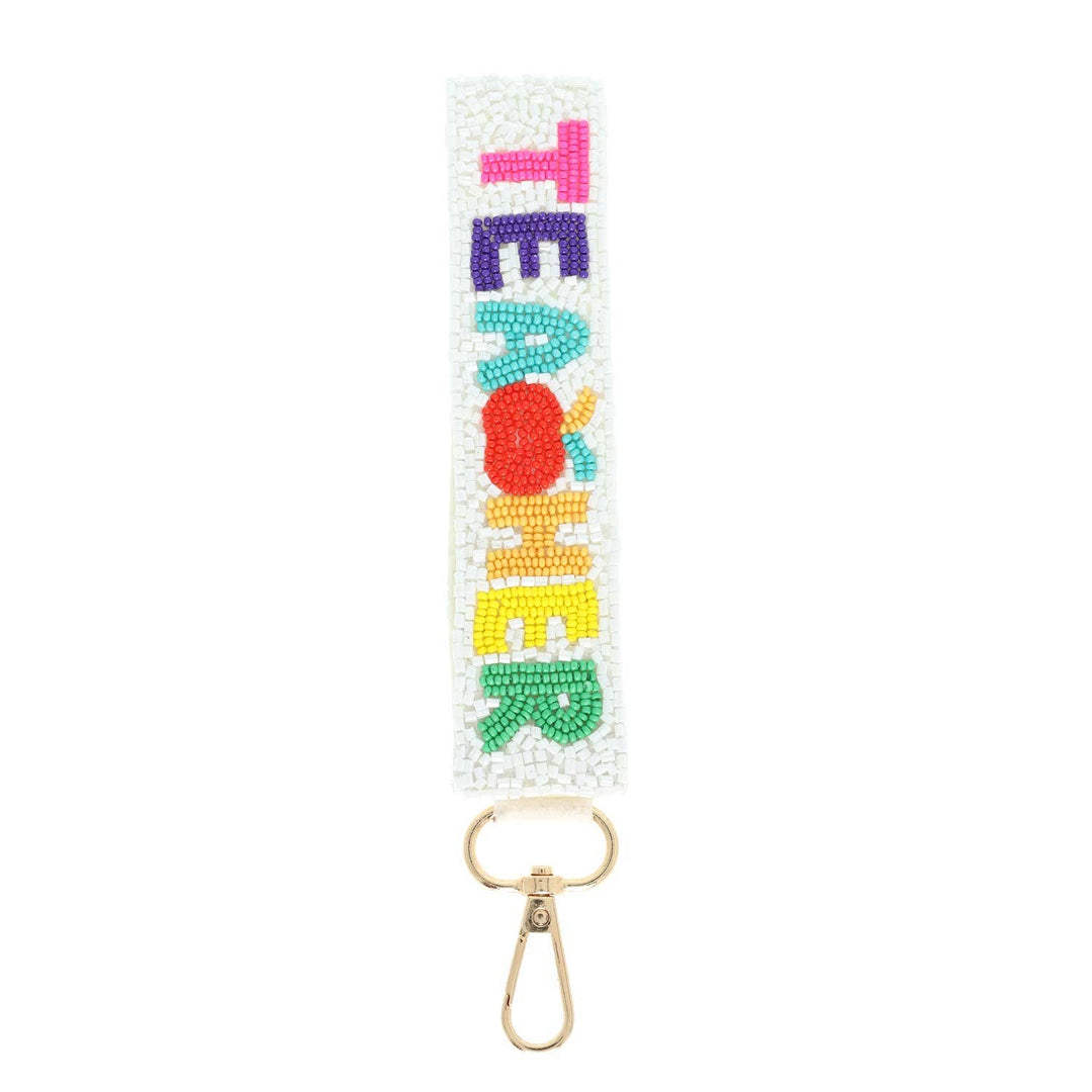 Teacher Pride Beaded Keychain
