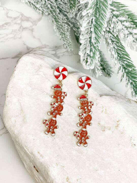 Peppermint Gingerbread Delight Earrings
